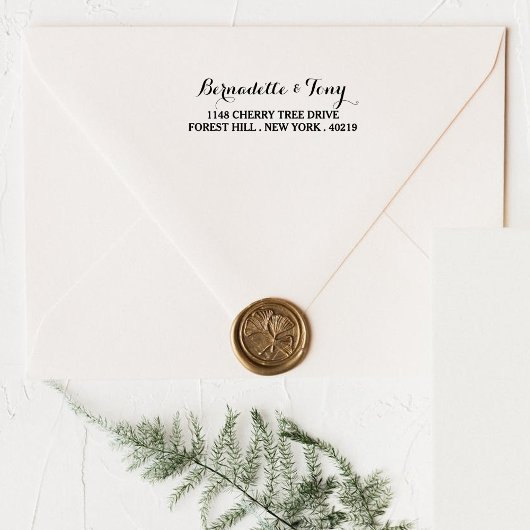 スタイリッシュ名前をカスタムする&アドレスウッドアートスタンプ ラバースタンプ