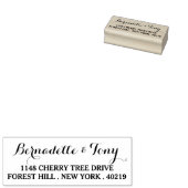 スタイリッシュ名前をカスタムする&アドレスウッドアートスタンプ ラバースタンプ (押印)