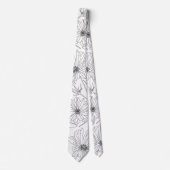 スタイリッシュ園花黒枠デザイン ネクタイ (正面)