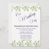 スタイリッシュ夏の花結婚の 招待状 (正面)