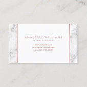 スタイリッシュ大理石およびバラ金ゴールド印刷テクスチャ 名刺 (裏面)