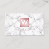 スタイリッシュ大理石およびバラ金ゴールド印刷テクスチャ 名刺 (正面)