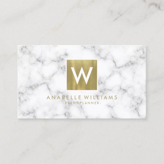 スタイリッシュ大理石および金ゴールド印刷テクスチャ 名刺 (正面)