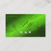スタイリッシュ大理石グリーンダイきらめくアモンドイニシャル 名刺 (正面)