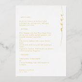 スタイリッシュ婚約の結婚ブライダルシャワーメニューカード 箔招待状 (正面)