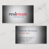 スタイリッシュ実在Estate Agentトレンディープロフェッショナルグレー 名刺 (正面/裏面)