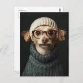 スタイリッシュ居心地の良い服を着た犬 ポストカード (正面/裏面)