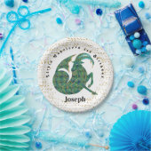 スタイリッシュ山羊座1st誕生日および金ゴールド紙吹雪 ペーパープレート (パーティー)