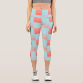 スタイリッシュ市松模様に配色粉末 カプリレギンス (正面)