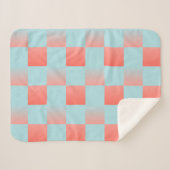 スタイリッシュ市松模様に配色粉末 シェルパブランケット (正面(横))