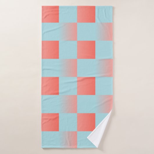 スタイリッシュ市松模様に配色粉末 バスタオル (バスタオル)