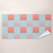 スタイリッシュ市松模様に配色粉末 バスタオル (バスタオル)