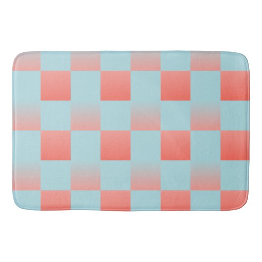 スタイリッシュ市松模様に配色粉末 バスマット (正面)