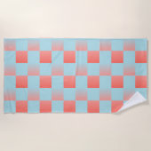 スタイリッシュ市松模様に配色粉末 ビーチタオル (正面)