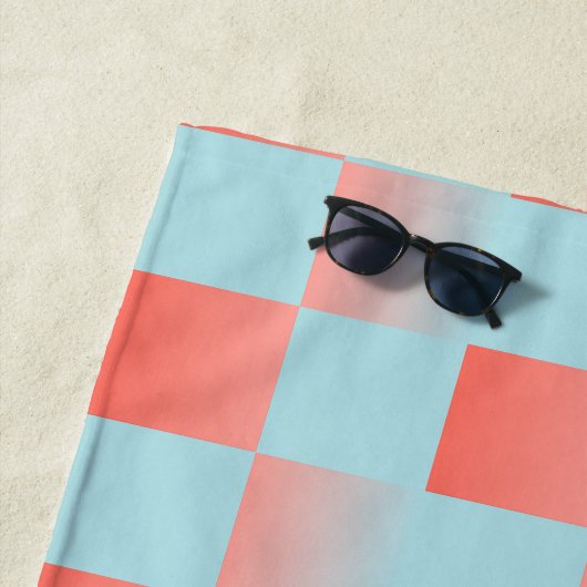 スタイリッシュ市松模様に配色粉末 ビーチタオル (インサイチュ)