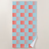 スタイリッシュ市松模様に配色粉末 ビーチタオル (正面)