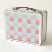 スタイリッシュ市松模様に配色粉末 メタルランチボックス (裏面)