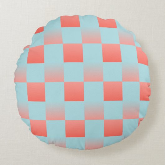 スタイリッシュ市松模様に配色粉末 ラウンドクッション (正面)