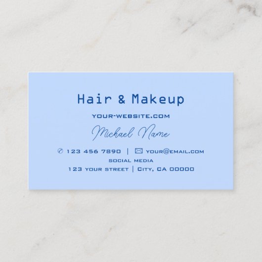 スタイリッシュ市松模様に青と白のプロフェッショナルカッコいい 名刺 (裏面)