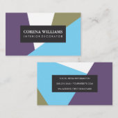 スタイリッシュ幾何カッコいい色ブロック 名刺 (正面/裏面)