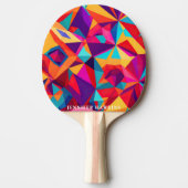 スタイリッシュ幾何クールカラフル抽象芸術パターン 卓球ラケット (正面)