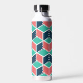 スタイリッシュ幾何モダン色キューブ ウォーターボトル (左面)