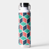 スタイリッシュ幾何モダン色キューブ ウォーターボトル (正面)