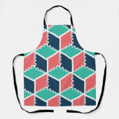 スタイリッシュ幾何モダン色キューブ エプロン (正面)