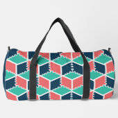 スタイリッシュ幾何モダン色キューブ ダッフルバッグ (正面)