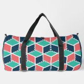 スタイリッシュ幾何モダン色キューブ ダッフルバッグ (裏面)