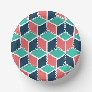 スタイリッシュ幾何モダン色キューブ ペーパーボウル