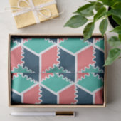 スタイリッシュ幾何モダン色キューブ 薄葉紙 (ギフト)