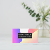 スタイリッシュ幾何鮮やか色ブロック 名刺 (スタンド正面)