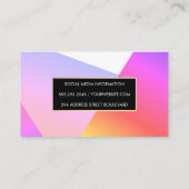 スタイリッシュ幾何鮮やか色ブロック 名刺 (裏面)