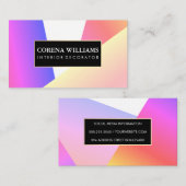 スタイリッシュ幾何鮮やか色ブロック 名刺 (正面/裏面)