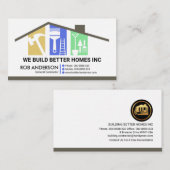 スタイリッシュ建物屋上プロフェッショナル業者 名刺 (正面/裏面)