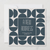 スタイリッシュ引っ越しました新しいホームアドレスブルーブラック 案内状 (正面)