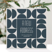 スタイリッシュ引っ越しました新しいホームアドレスブルーブラック 案内状