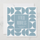 スタイリッシュ引っ越しました新しいホームアドレス（青） 案内状 (正面)