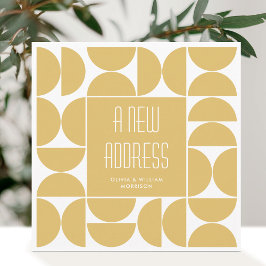 スタイリッシュ引っ越しました新しいホームアドレス（黄色） 案内状