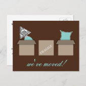 スタイリッシュ引越し箱の引越しはがき 案内ポストカード (正面/裏面)