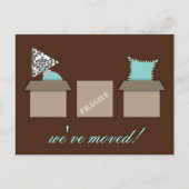 スタイリッシュ引越し箱の引越しはがき 案内ポストカード (正面)