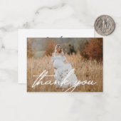 スタイリッシュ感謝していの手書き写真 ノートカード (正面/裏面インサイチュ)