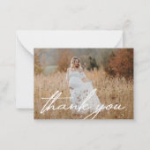 スタイリッシュ感謝していの手書き写真 ノートカード (正面)