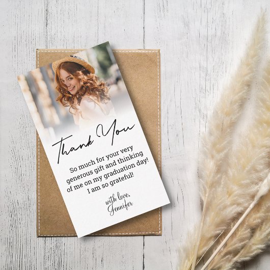 スタイリッシュ感謝していの手書き写真 ノートカード