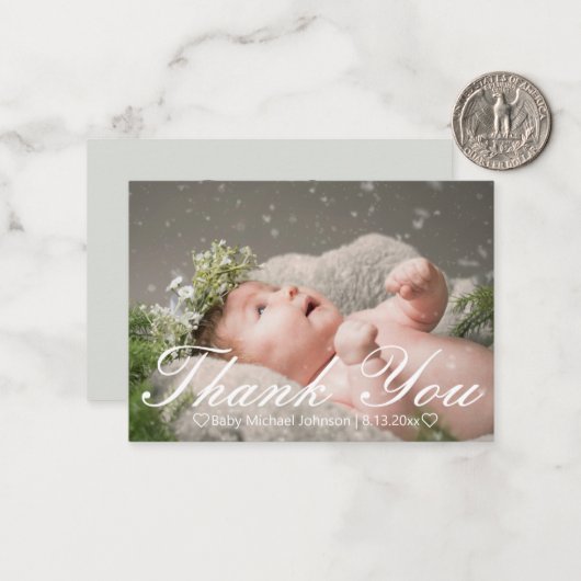 スタイリッシュ感謝してい君の生まれたばかりの写真 ノートカード (正面/裏面インサイチュ)