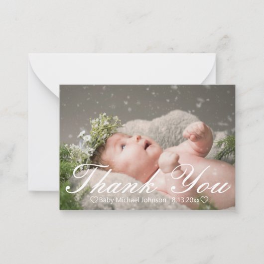 スタイリッシュ感謝してい君の生まれたばかりの写真 ノートカード (正面)