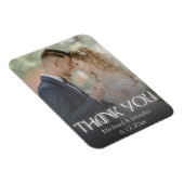 スタイリッシュ感謝してい白い手書き結婚写真 マグネット (右側)