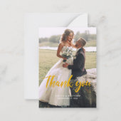 スタイリッシュ手書き写結婚真のサンキューカード ノートカード (正面)