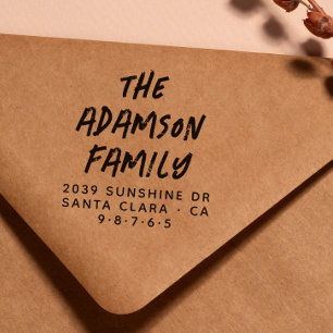 スタイリッシュ手書き名のモダン差出人住所 ラバースタンプ